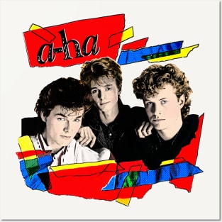 a-ha / アーハ メンバー サイン有・印刷 販促非売品ポスター